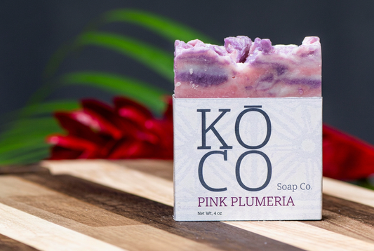 AI-enhanced Pink Plumeria soap photo