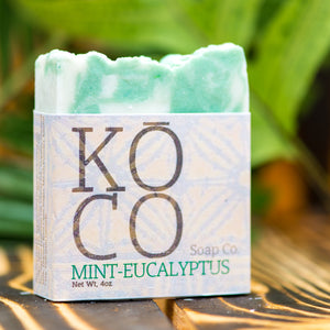 Koco Soap Co organic Kauai made soap scented with Mint and Eucalyptus