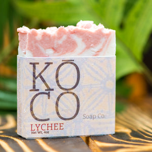 Koco Soap Co organic Kauai made soap scented with Lychee