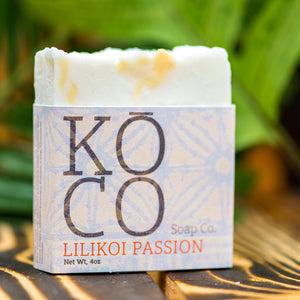 Koco Soap Co organic Kauai made soap scented with Passion Fruit