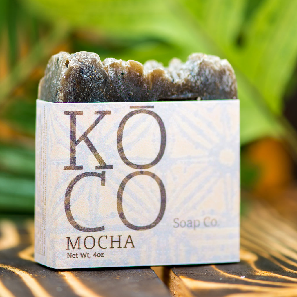 Koco Soap Co organic Kauai made soap scented with Kauai Coffee and Cacao