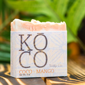 Koco Soap Co organic Kauai made soap scented with Coconut and mango